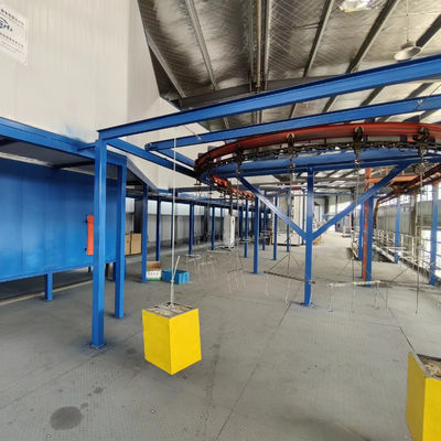 Línea de recubrimiento de metal en polvo a gran escala piezas de telar Sistema automático de recubrimiento de polvo