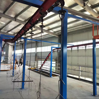Línea de recubrimiento de metal en polvo a gran escala piezas de telar Sistema automático de recubrimiento de polvo
