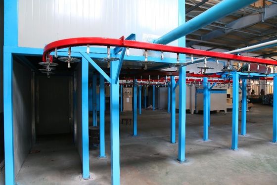 1Línea de recubrimiento automático de polvo de acero de.2 mm Sistemas industriales de recubrimiento de polvo de alta velocidad
